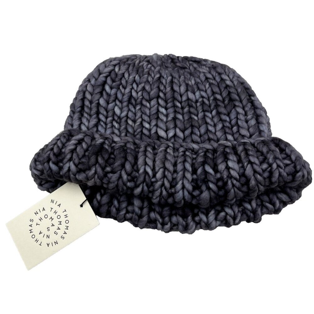 Nia Thomas Aspen Merino Wool Beanie Knit Handmade #4 of 5 OOAK